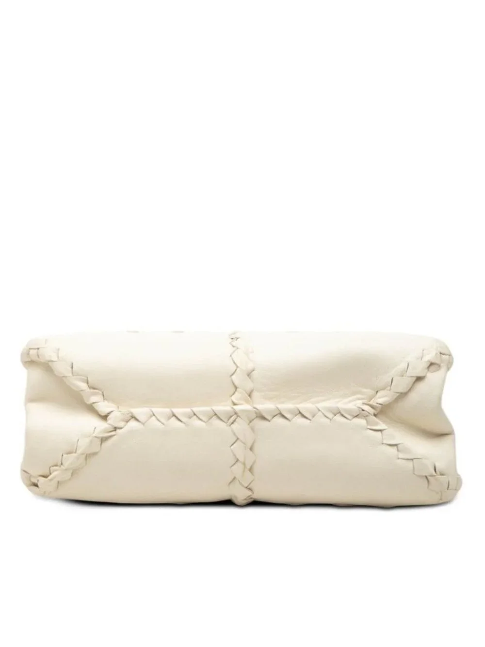 Bottega Veneta Intrecciato Napoli 2-Way Shoulder Bag Off White Leather